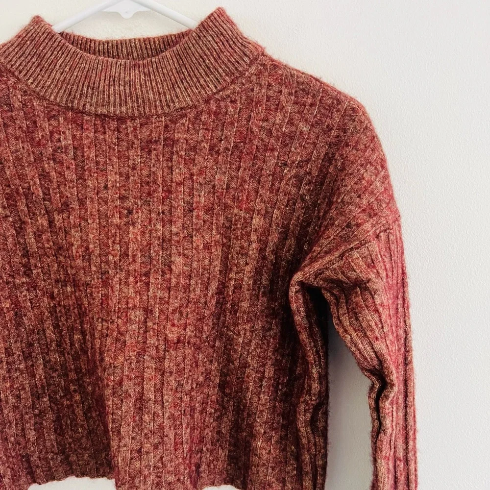 Madewell Readfield Wool Blend Fuzzy Knit Cropped Pullover Sweater Small